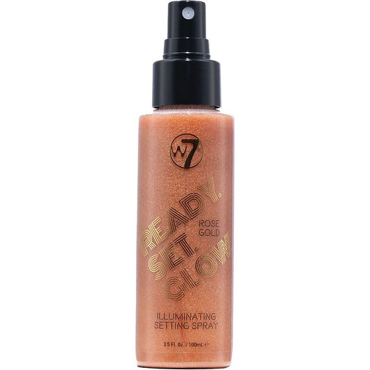 W7 Ready Set Glow Lluminating Setting Spray Rose Gold