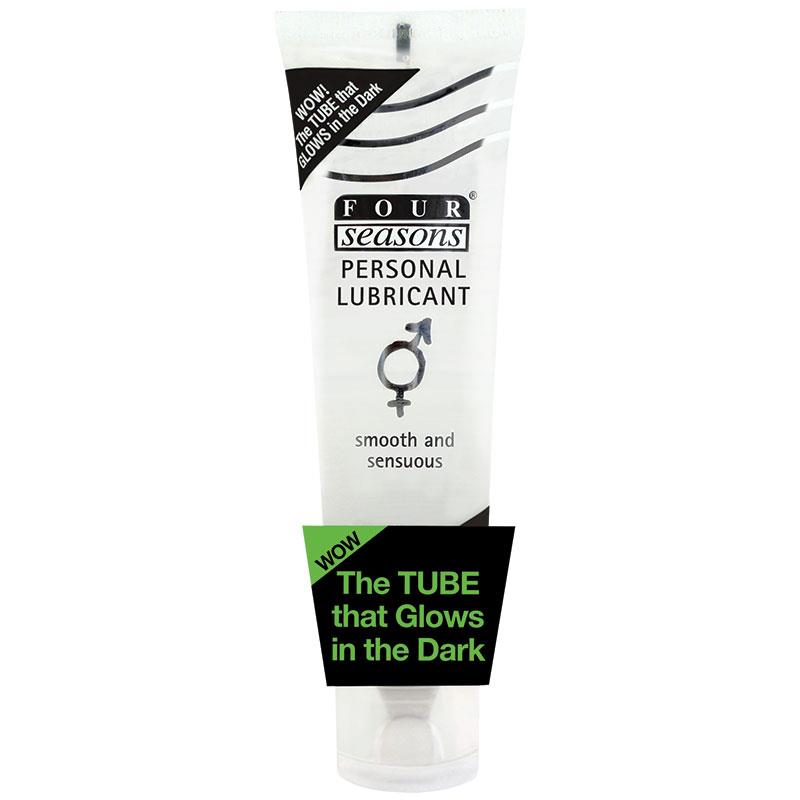 Four Seasons Water-Based Lubricant 100ml - Glow in Dark Tube, Enhances Sensitivity