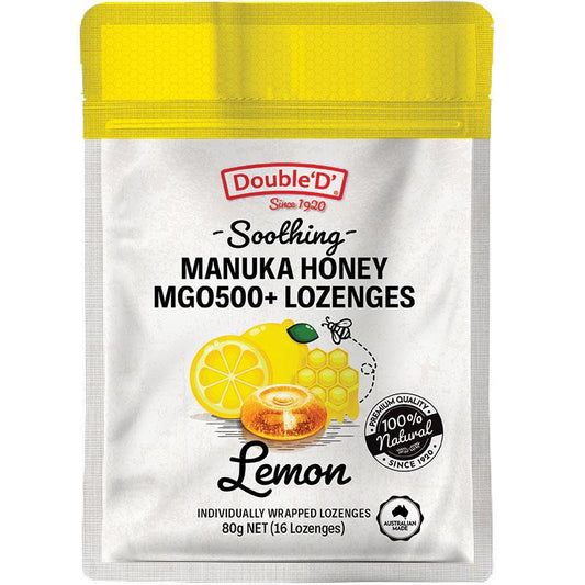 Double D Manuka Honey Lozenges Lemon - 16 Pack