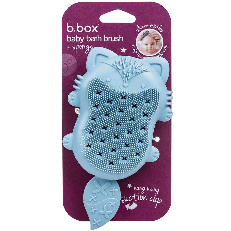 B.Box Baby Bath Brush & Sponge - Adorable Fox Design