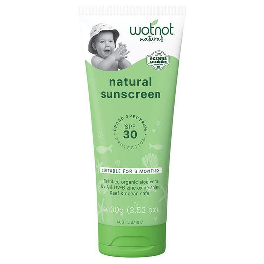Wotnot SPF 30+ Natural Zinc Baby Sunscreen 100g - Gentle Protection for Delicate Skin-Auzzi Store
