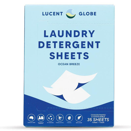 Lucent Globe Ocean Breeze Laundry Detergent Sheets 35 Sheets - Eco-Friendly Cleaning
