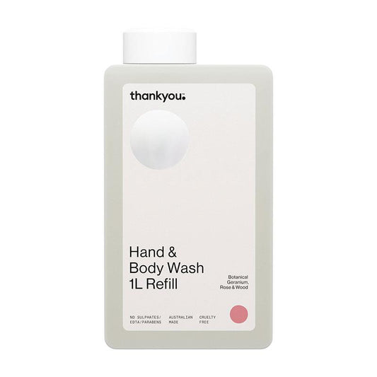Thankyou Botanical Geranium Rose & Wood Hand & Body Wash Refill - 1L