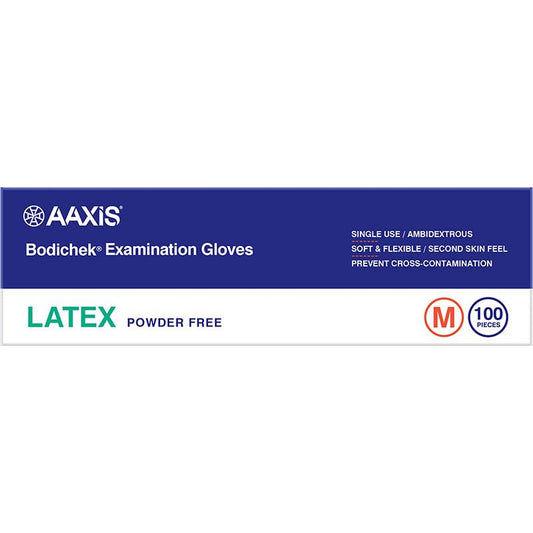 Bodichek Latex Disposable Gloves Powder Free - Medium - 100 Pack