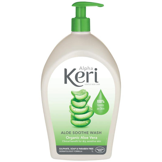 Alpha Keri Aloe Soothe Gentle Wash 1L - Hydrating for Sensitive Skin - Auzzistore