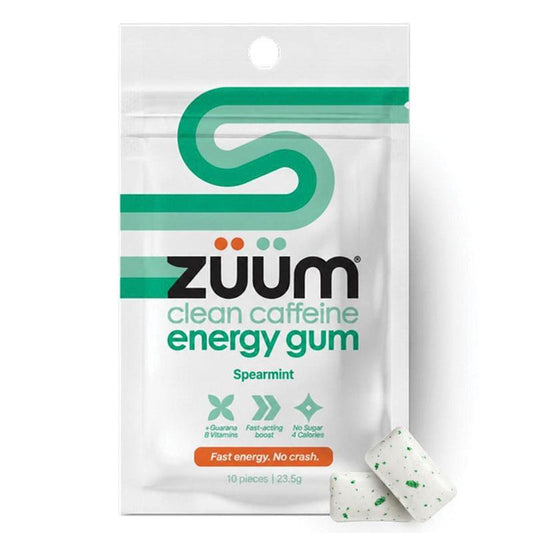 Zuum Energy Chewing Gum - Spearmint Flavor, 10 Pieces - Auzzistore