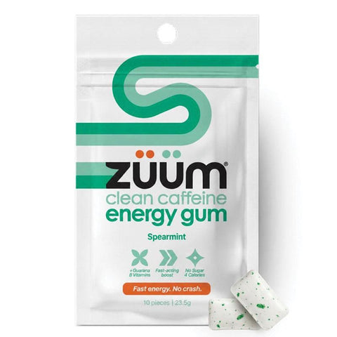 Zuum Energy Chewing Gum - Spearmint Flavor, 10 Pieces - Auzzistore