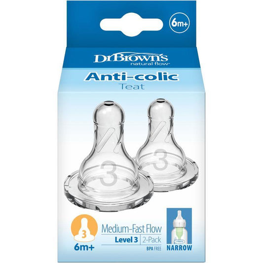 Dr. Brown's Level 3 Teat Narrow Neck - 2 Pack for Smooth Feeding - Auzzi Store
