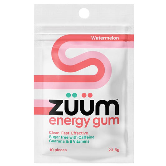 Zuum Energy Chewing Gum - Watermelon Flavor, 10 Pieces