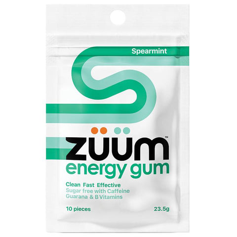 Zuum Energy Chewing Gum - Spearmint Flavor, 10 Pieces - Auzzistore