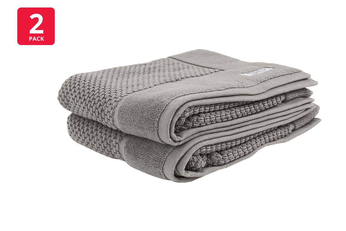 Onkaparinga Set of 2 850GSM Avalon Bath Mats (Warm Silver)