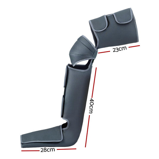 Livemor Air Compression Leg Massager with Heat, 3 Modes, Adjustable Wrap, Grey, FOOT-MASSAGE-01-BK – view 2