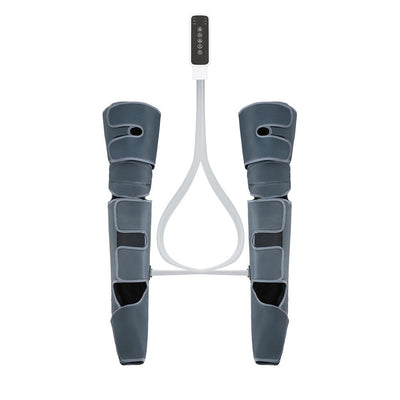 Livemor Air Compression Leg Massager with Heat, 3 Modes, Adjustable Wrap, Grey, FOOT-MASSAGE-01-BK