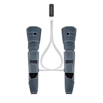 Livemor Air Compression Leg Massager with Heat, 3 Modes, Adjustable Wrap, Grey, FOOT-MASSAGE-01-BK