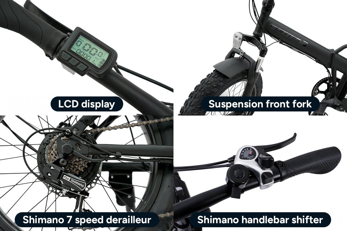 Fortis Shimano 7-Speed 20" Fat Tyre Foldable Electric Bike