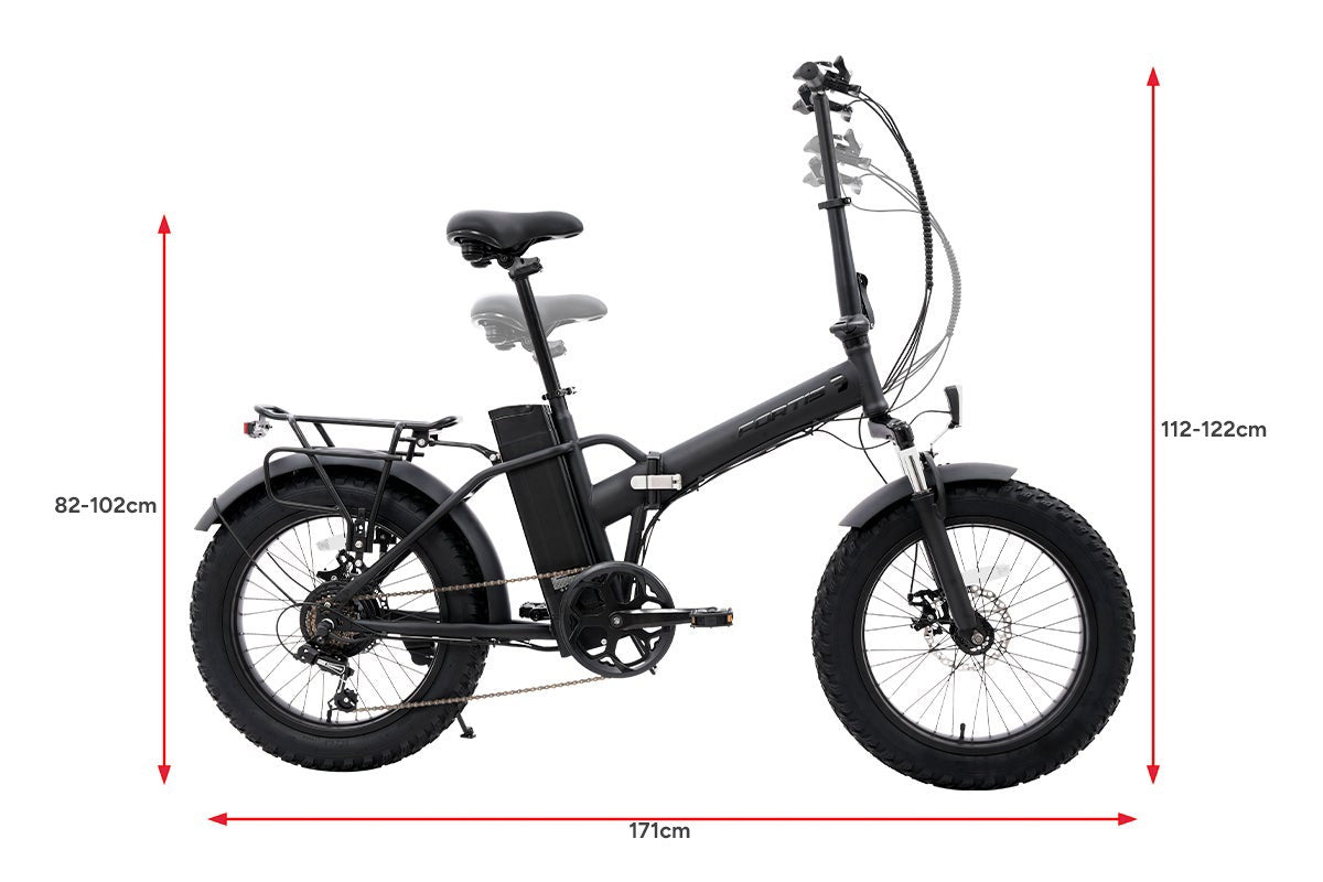 Fortis Shimano 7-Speed 20" Fat Tyre Foldable Electric Bike