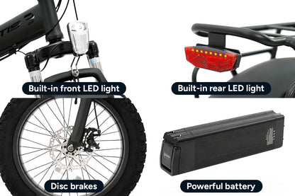 Fortis Shimano 7-Speed 20" Fat Tyre Foldable Electric Bike