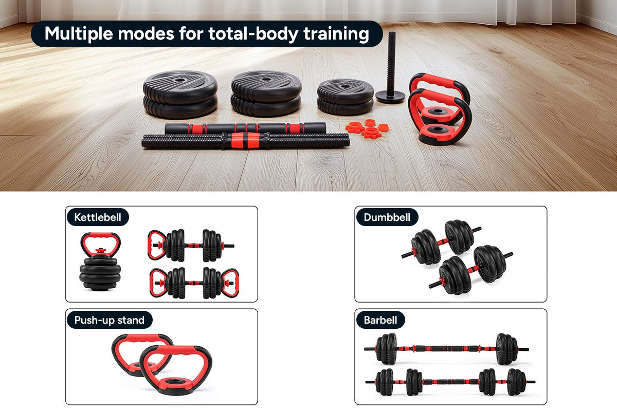 Fortis 6-in-1 40kg Adjustable Weight Dumbbell Set