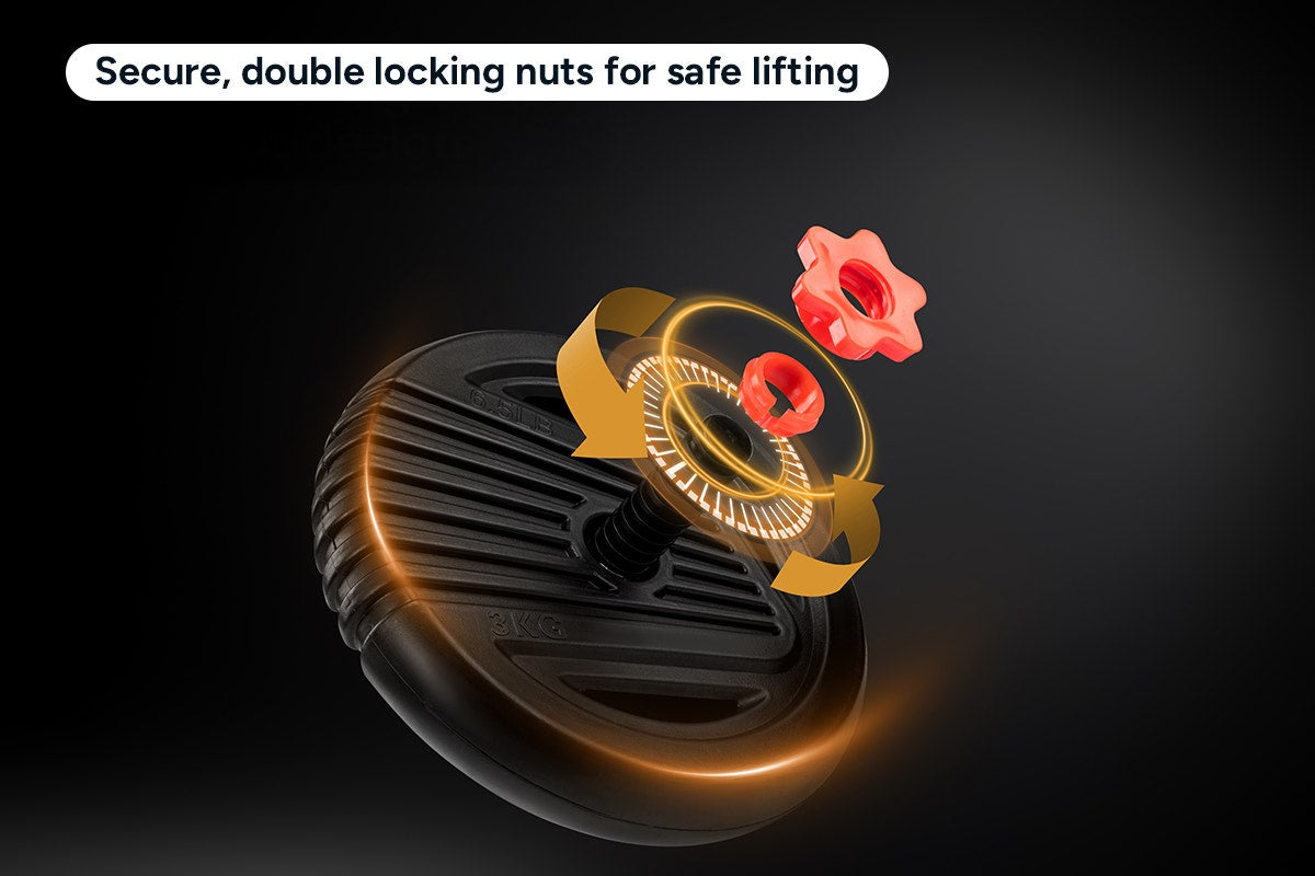 Fortis 6-in-1 40kg Adjustable Weight Dumbbell Set
