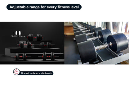 Fortis 6-in-1 40kg Adjustable Weight Dumbbell Set