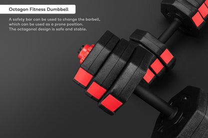 Fortis 20kg Adjustable Weights Dumbbell & Barbell Set