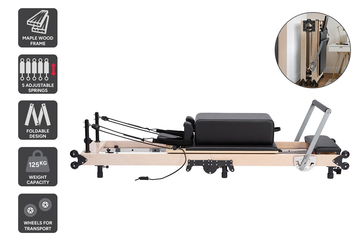 Fortis Foldable Wooden Reformer Pilates Machine – Auzzi Store