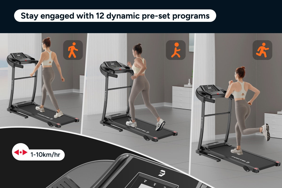 Fortis 400mm Foldable Incline Treadmill