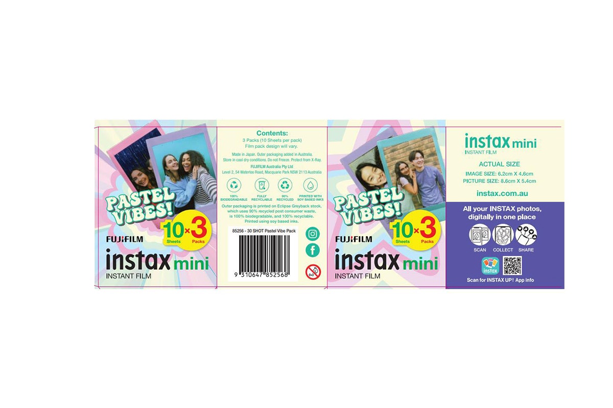 Fujifilm Instax Mini Pastel Vibes Film (30 Pack)