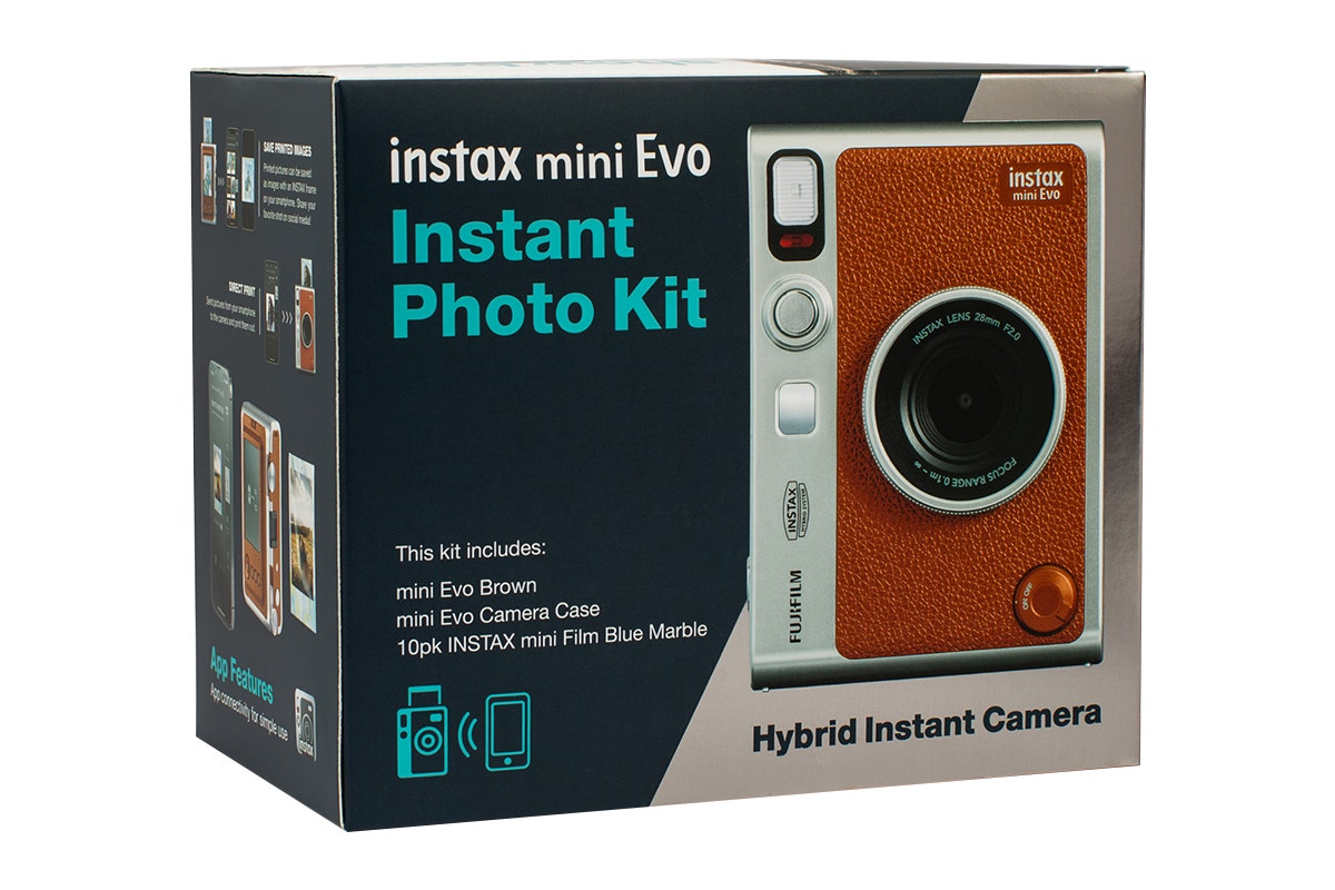 Fujifilm Instax Mini EVO Instant Camera Bundle (Brown)