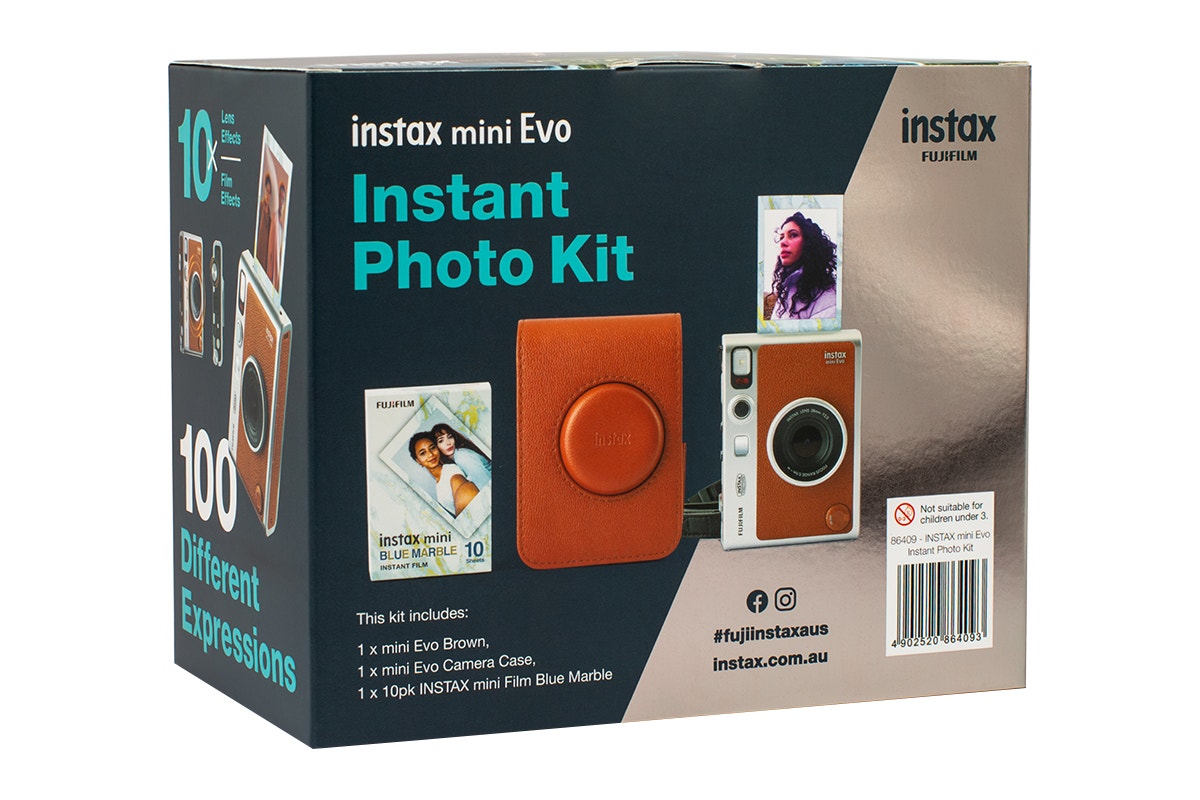 Fujifilm Instax Mini EVO Instant Camera Bundle (Brown)
