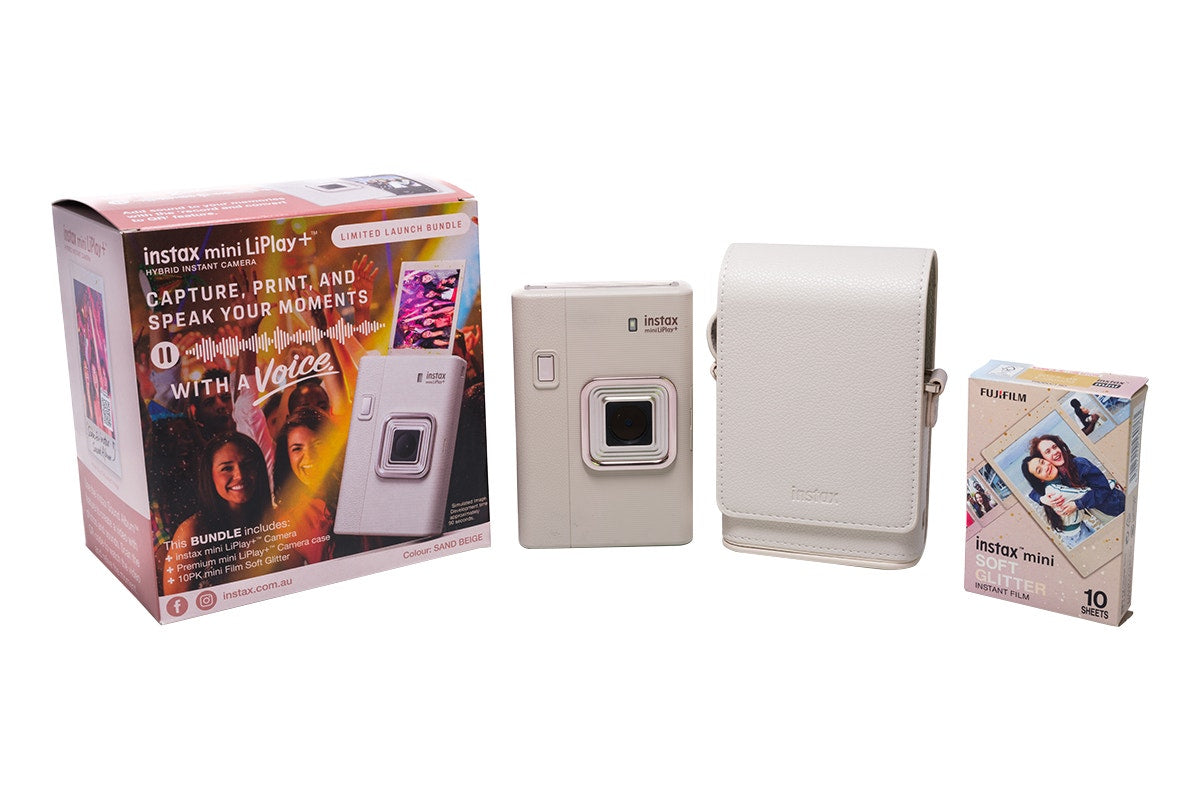 Fujifilm Instax Mini LiPlay Instant Camera Bundle (Sand Beige)
