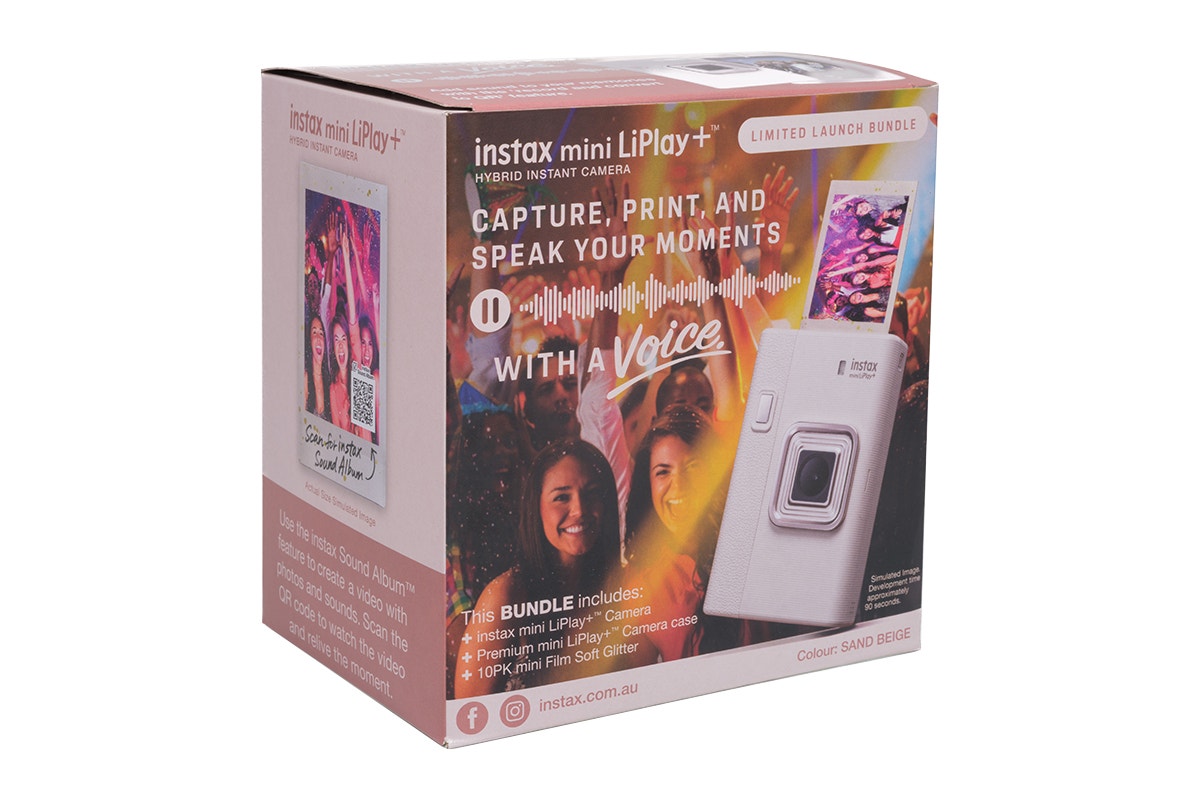 Fujifilm Instax Mini LiPlay Instant Camera Bundle (Sand Beige)