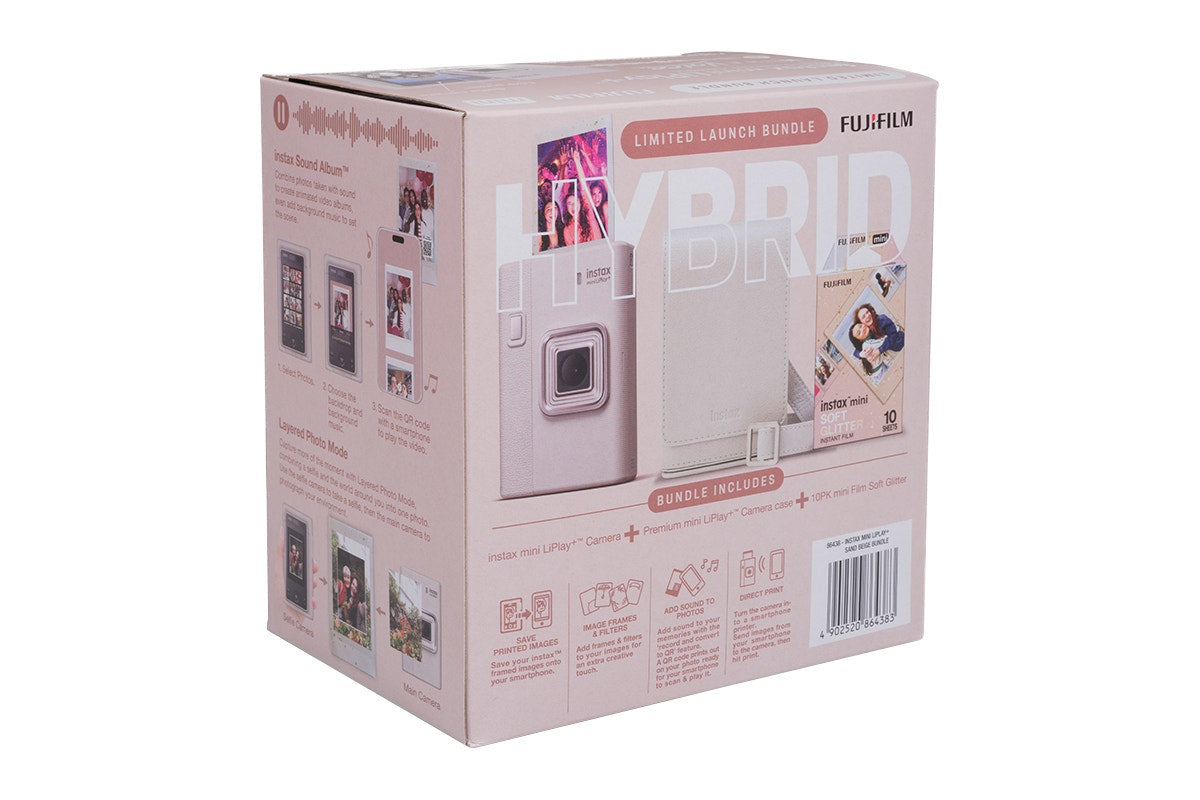 Fujifilm Instax Mini LiPlay Instant Camera Bundle (Sand Beige)