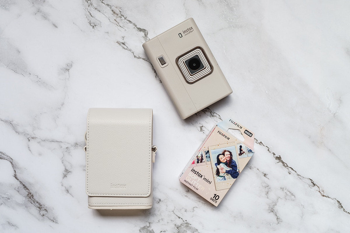 Fujifilm Instax Mini LiPlay Instant Camera Bundle (Sand Beige)