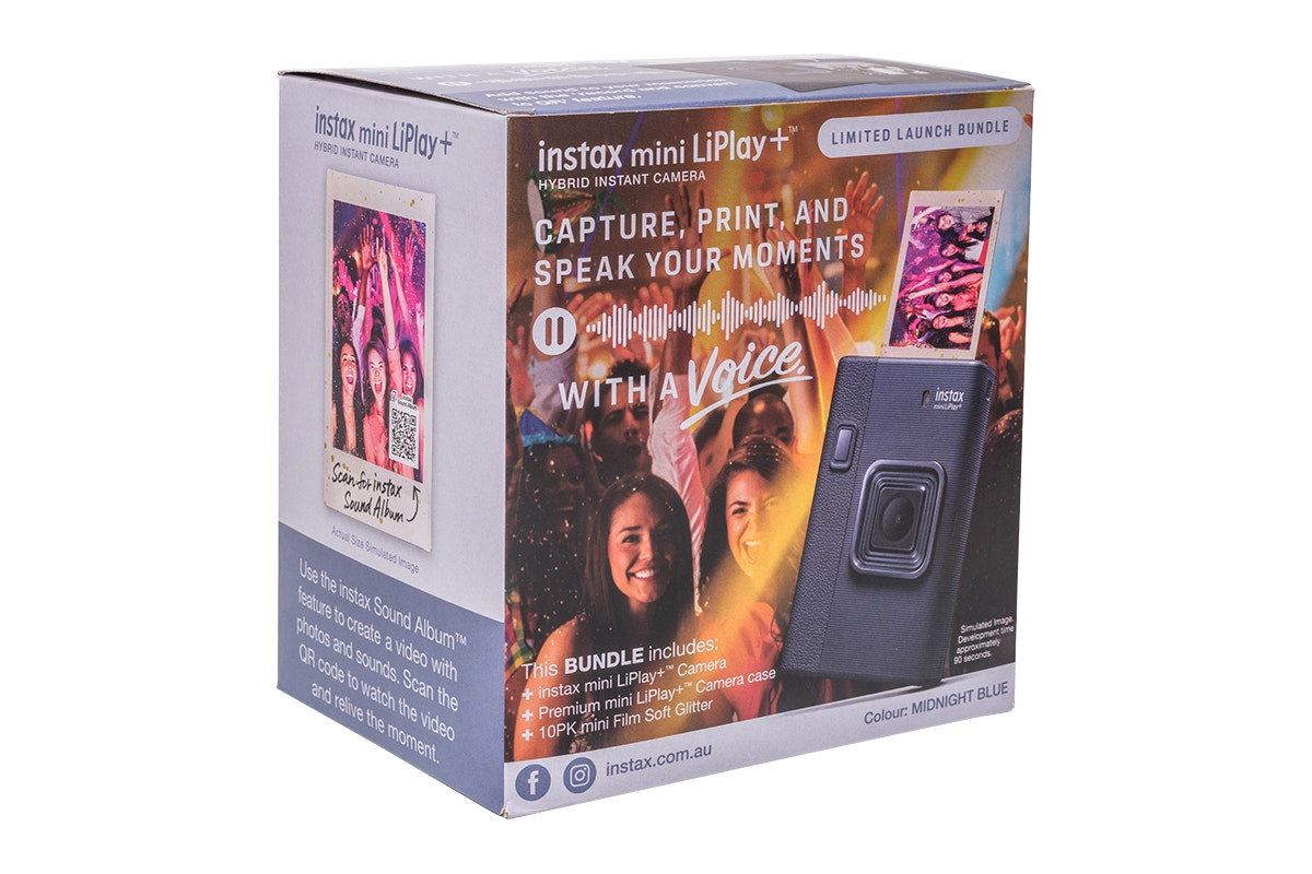 Fujifilm Instax Mini LiPlay Instant Camera Bundle (Midnight Blue)