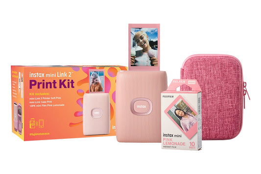 Fujifilm Instax Mini Link 2 Smartphone Printer Bundle (Soft Pink)