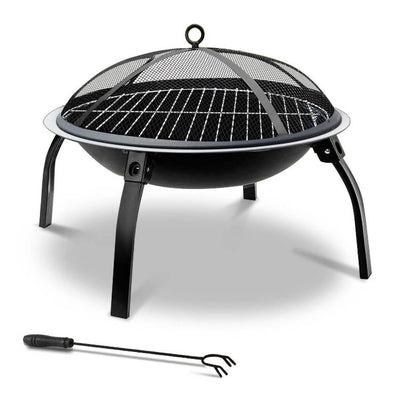 Fire Pit BBQ Charcoal Smoker Portable Outdoor Camping Pits Patio Fireplace 22" | Auzzi Store