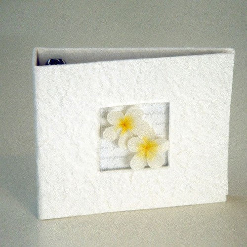 Frangipani DVD CD Disc Storage Album Cream Mulberry paper with Frangipani's - Holds 20 Discs | Auzzi Store