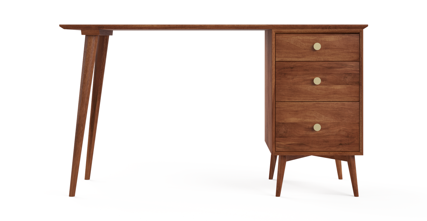 Brosa Frank Large Study Desk with Drawers (Brown)