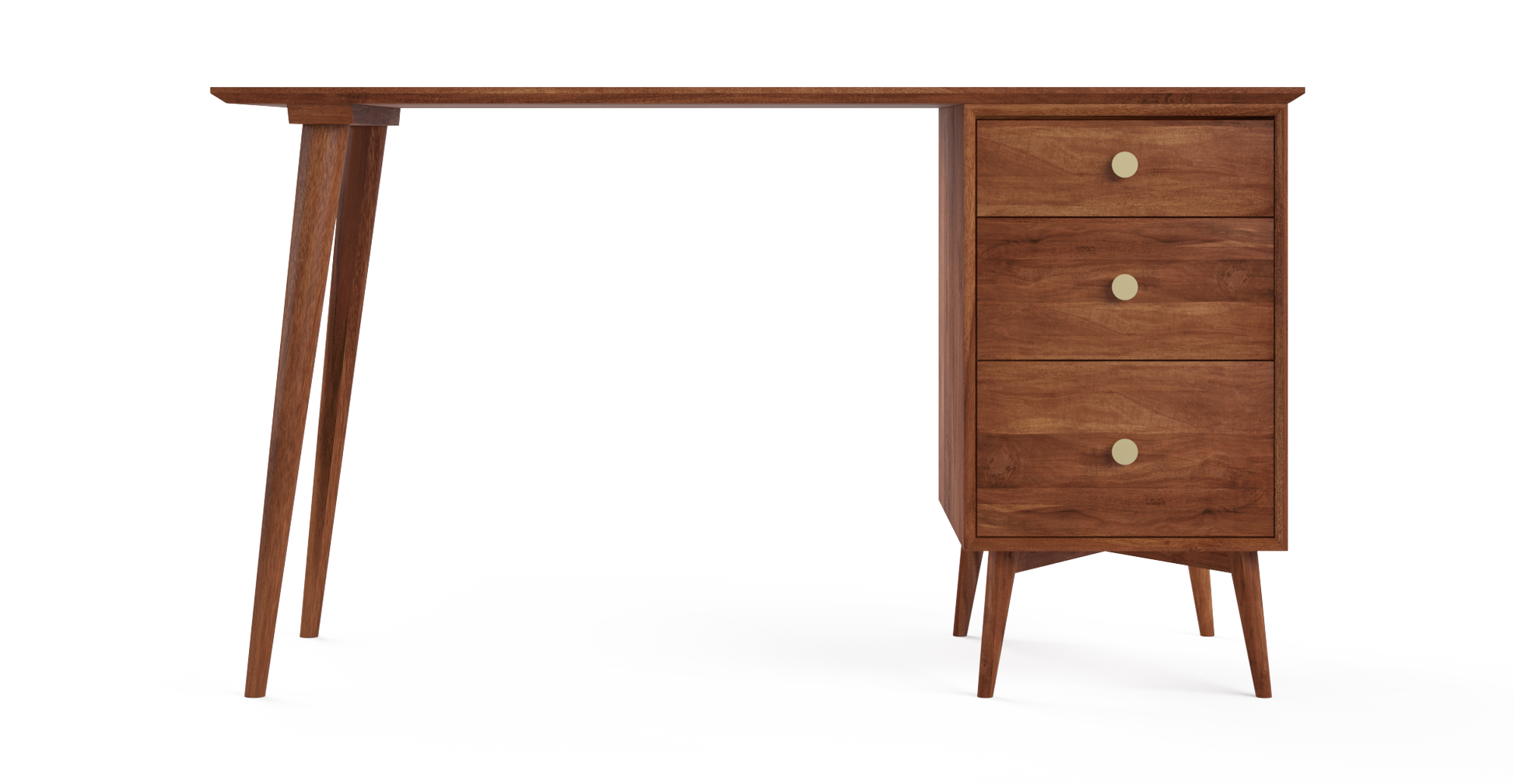 Brosa Frank Large Study Desk with Drawers (Brown)