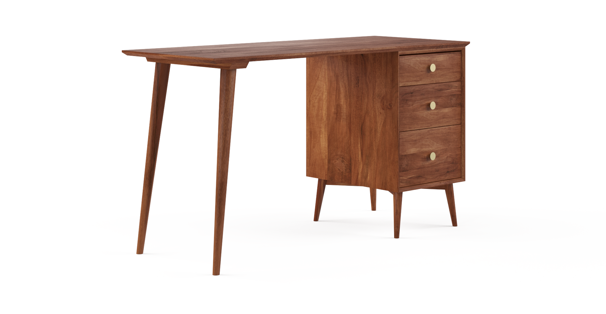 Brosa Frank Large Study Desk with Drawers (Brown)