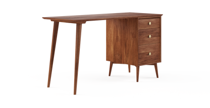 Brosa Frank Large Study Desk with Drawers (Brown)