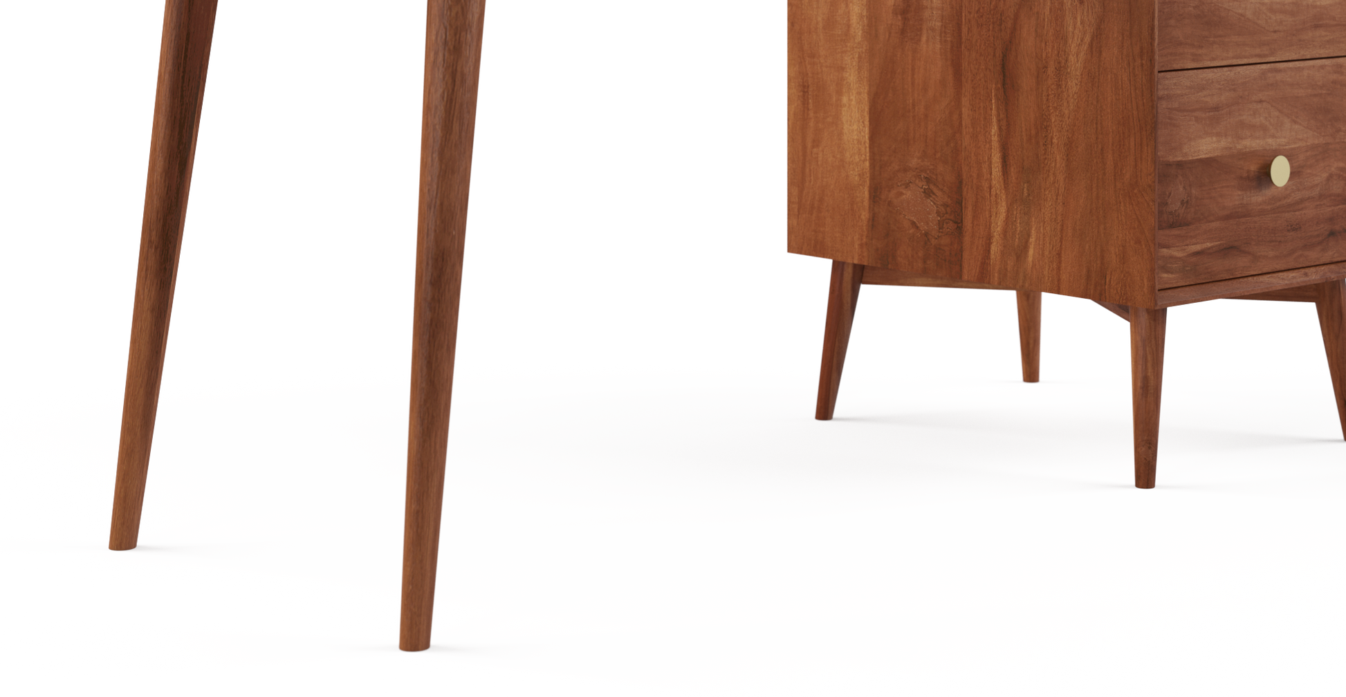 Brosa Frank Large Study Desk with Drawers (Brown)