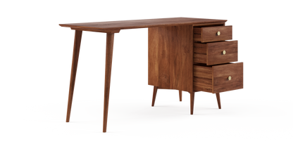 Brosa Frank Large Study Desk with Drawers (Brown)