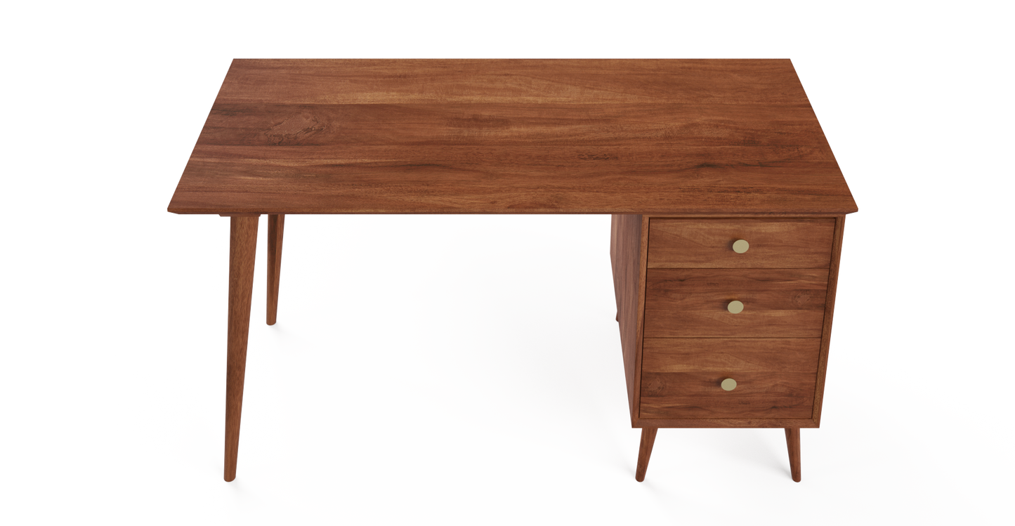 Brosa Frank Large Study Desk with Drawers (Brown)