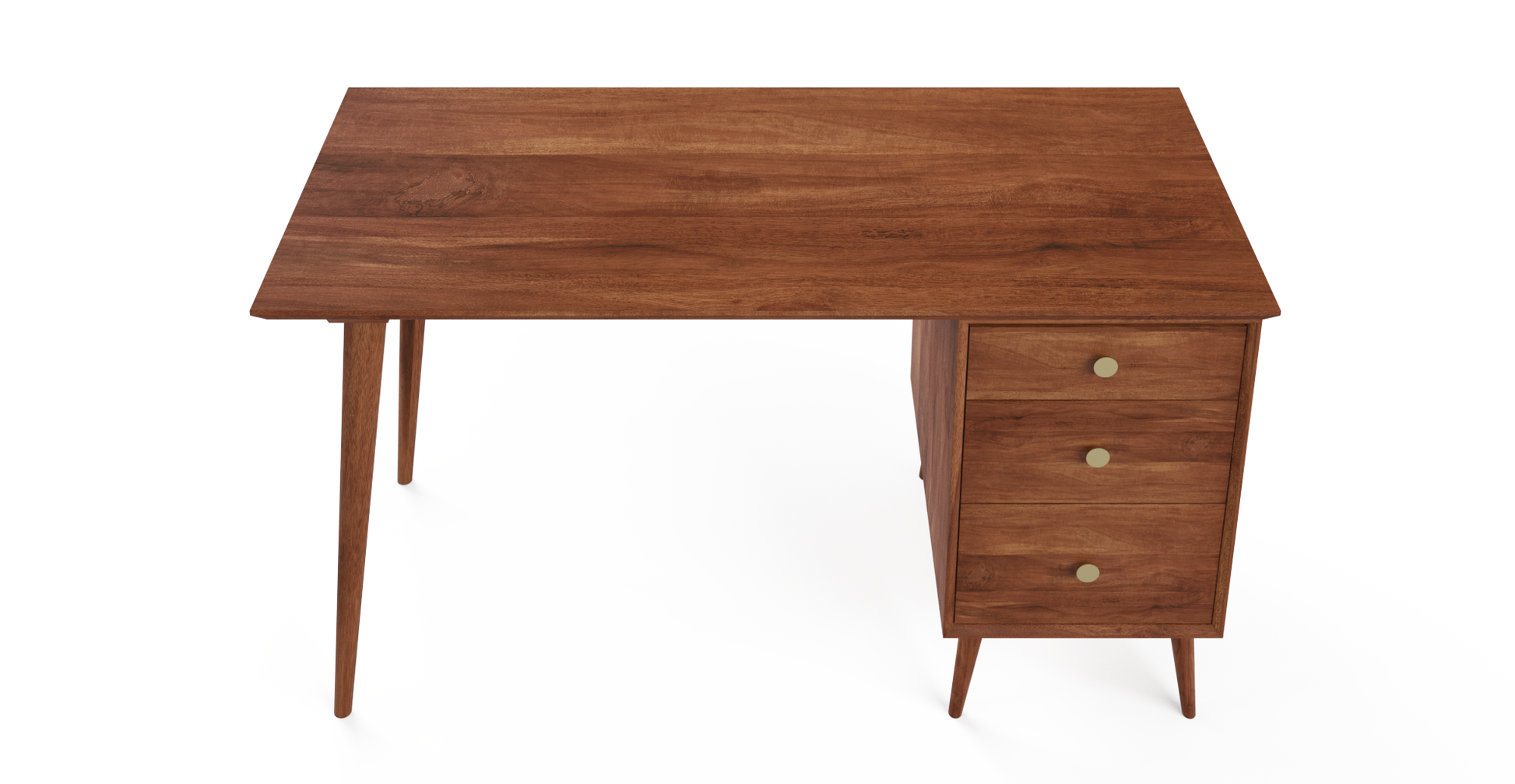 Brosa Frank Large Study Desk with Drawers (Brown)