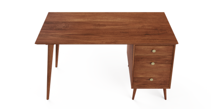 Brosa Frank Large Study Desk with Drawers (Brown)
