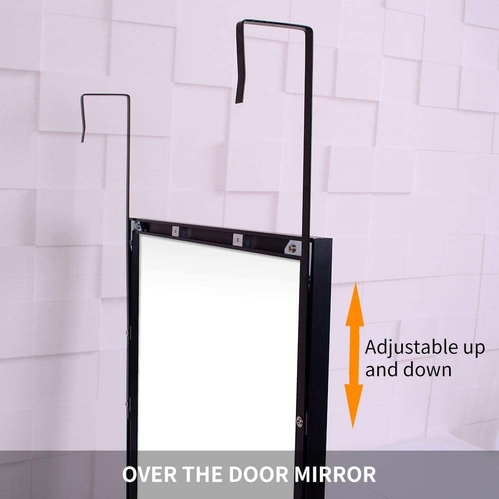 Full-Length Mirror Long Standing for Bedroom and Bathroom (106 x 35 cm, Black) | Auzzi Store