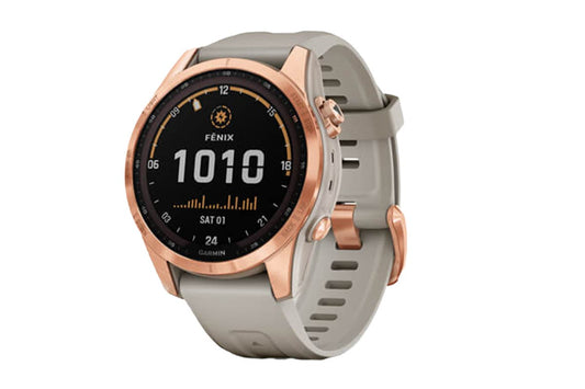 Garmin Fenix 7S Solar GPS Smart Sport Watch (Rose Gold/Light Sand Band)