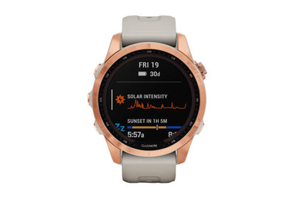 Garmin Fenix 7S Solar GPS Smart Sport Watch (Rose Gold/Light Sand Band)